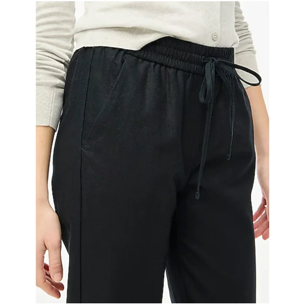 Linen-cotton blend drawstring pant Petite 4